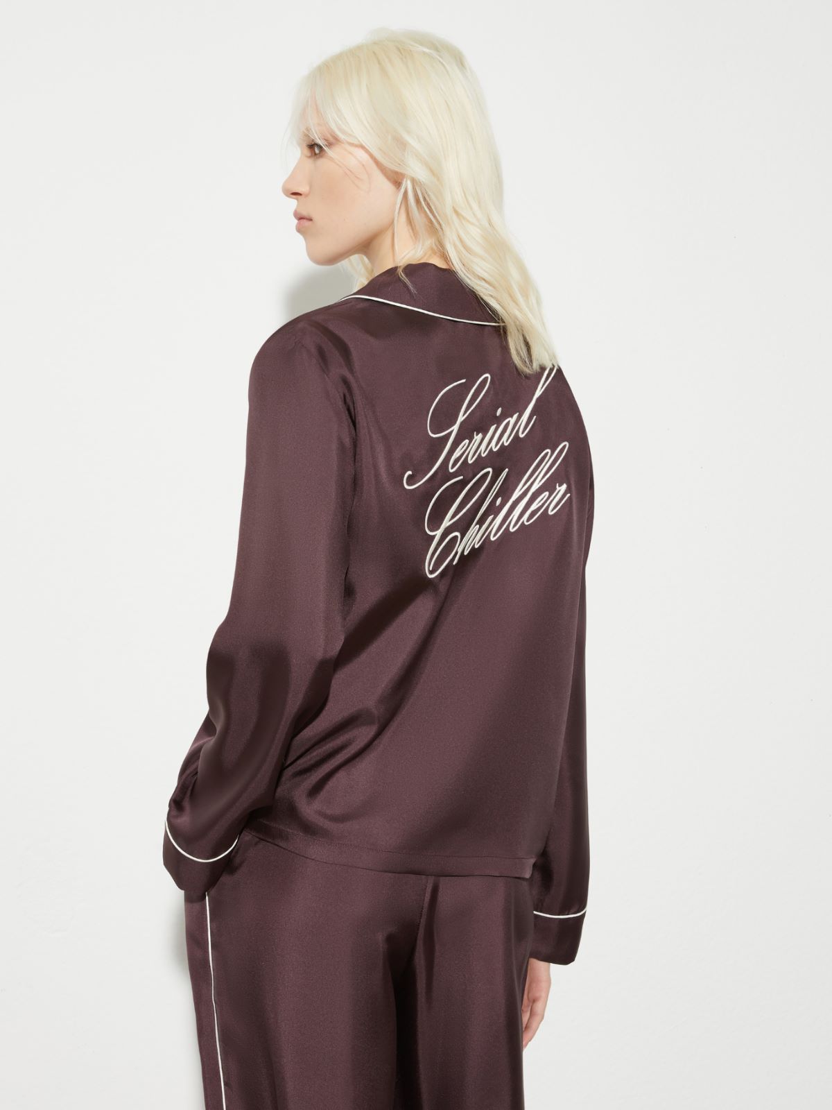 P. Terzini &Co.llaboration silk shirt, aubergine | MAX&Co. P. Terzini &Co.llaboration silk shirt - AUBERGINE - MAX&Co. - 2