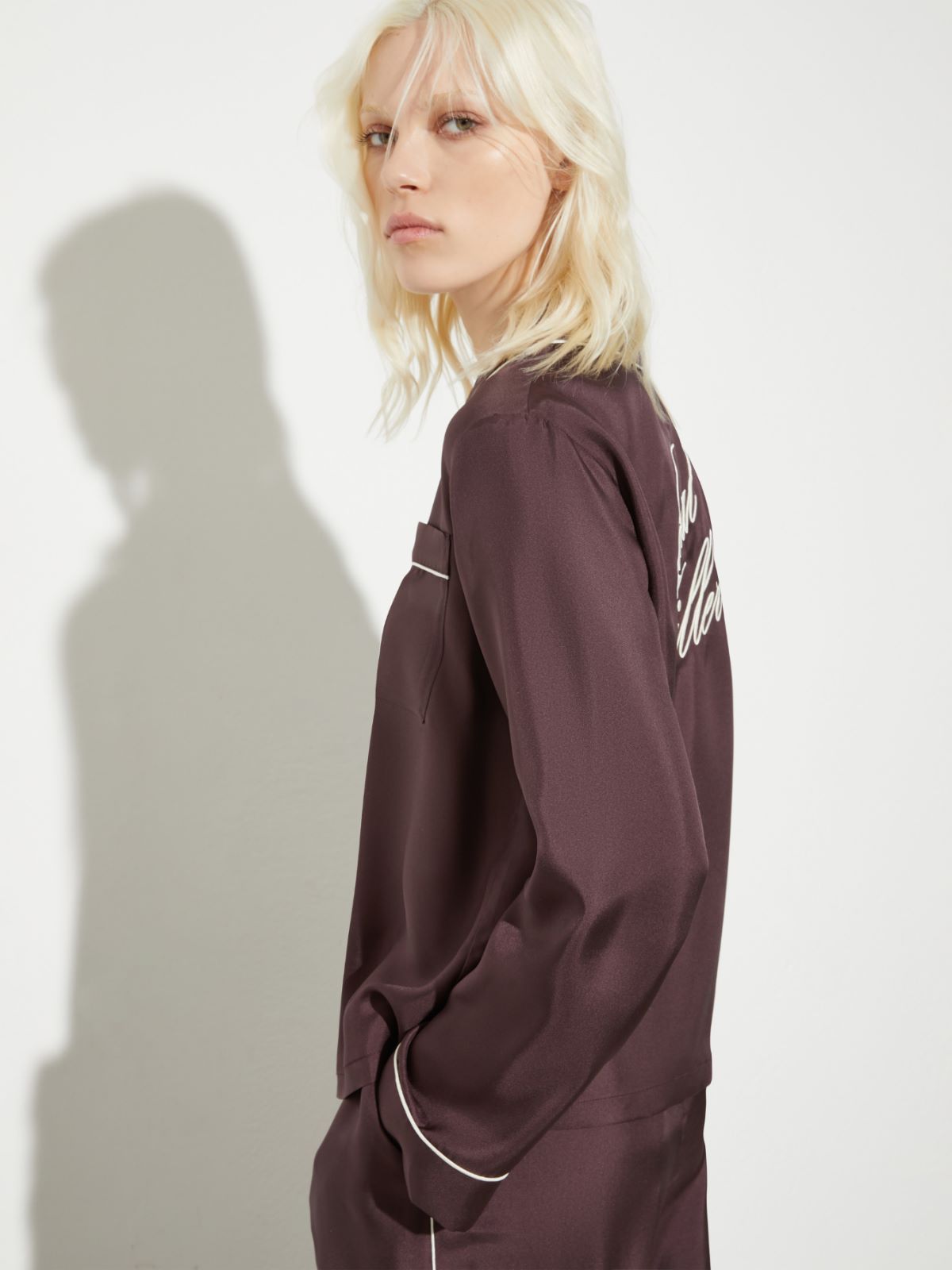 P. Terzini &Co.llaboration silk shirt, aubergine | MAX&Co. P. Terzini &Co.llaboration silk shirt - AUBERGINE - MAX&Co. - 3