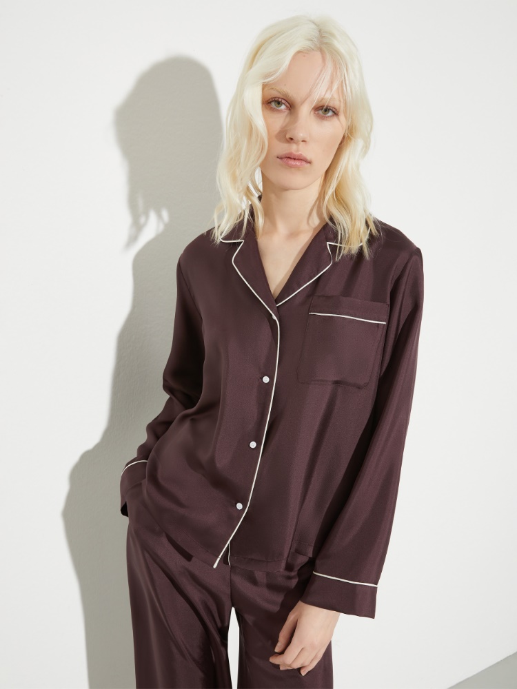 P. Terzini &Co.llaboration silk shirt P. Terzini &Co.llaboration silk shirt - AUBERGINE - MAX&Co.