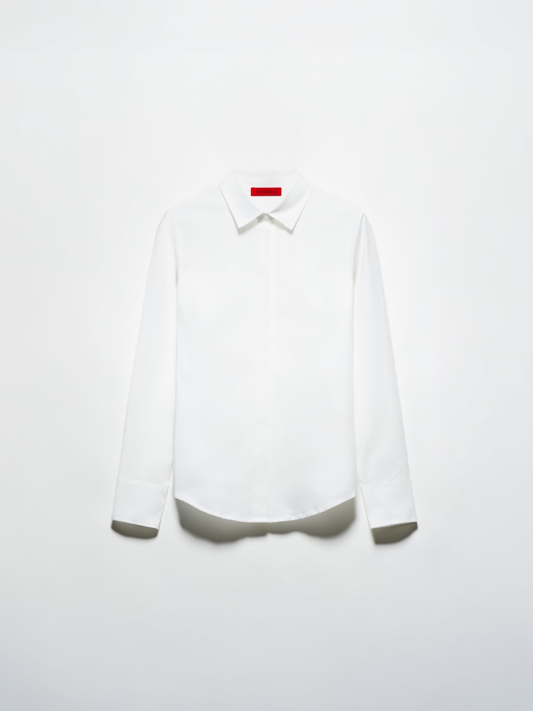 Slim Fit-Hemdbluse aus Popeline - WEISS - MAX&Co.
