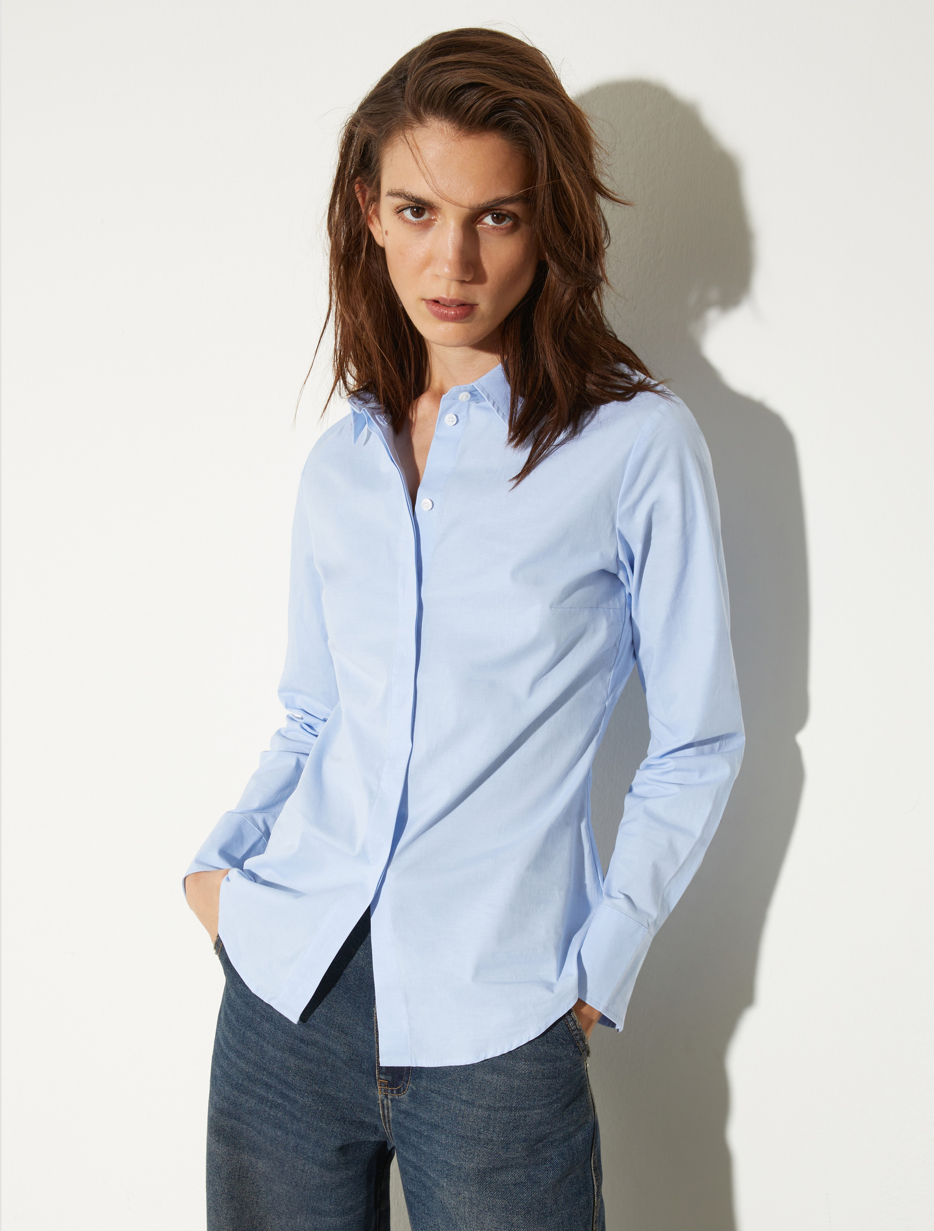 Slim poplin shirt - LIGHT BLUE - MAX&Co.