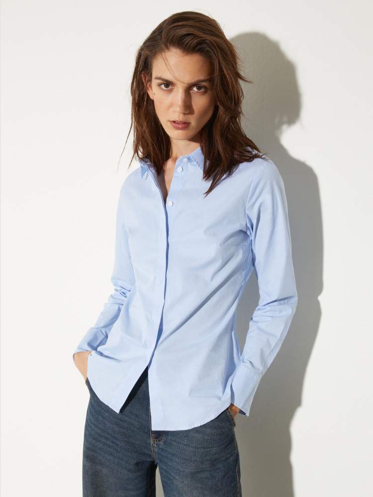 Slim poplin shirt - LIGHT BLUE - MAX&Co.