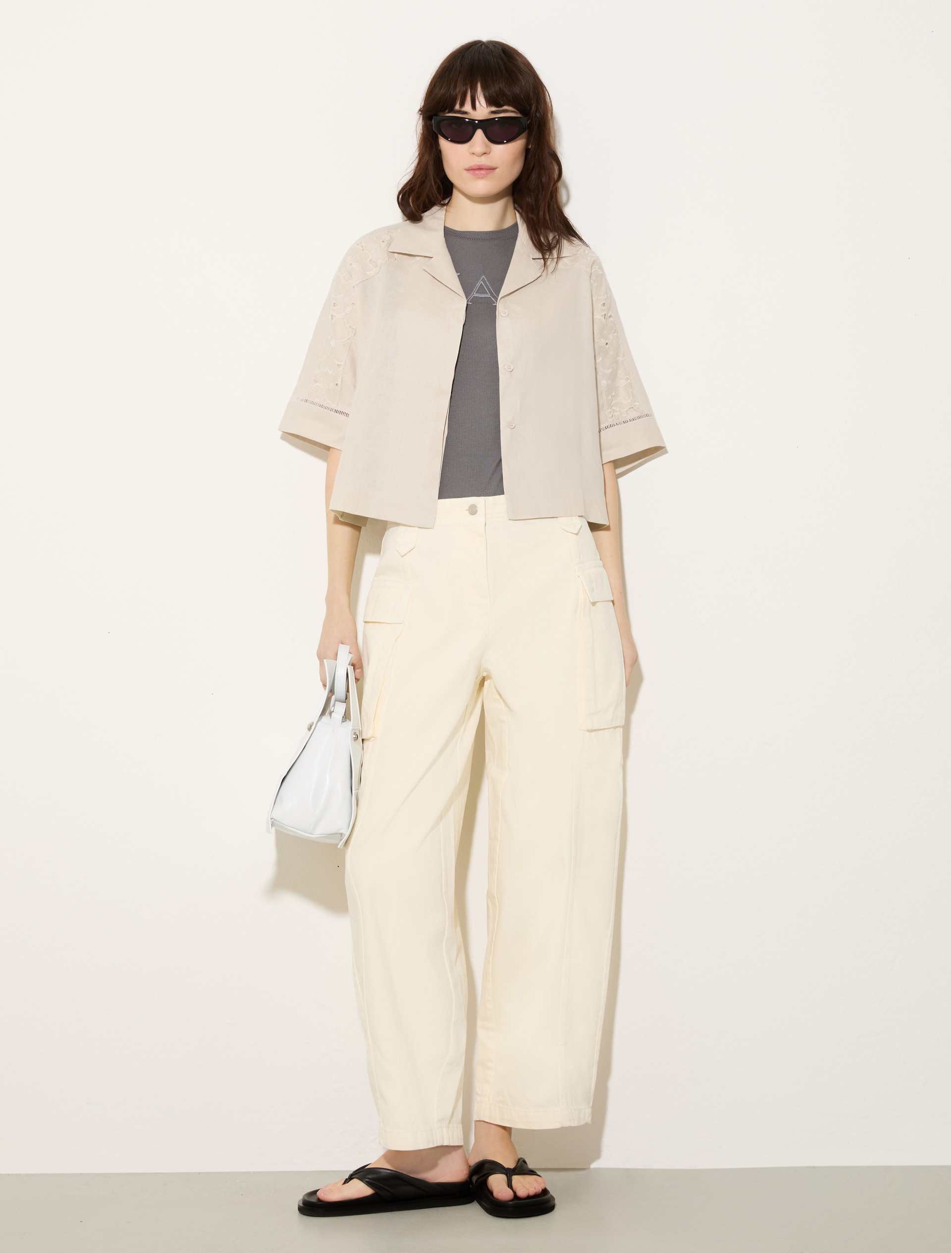 Boxy-Hemdbluse aus Leinen mit Stickereien - NATUR - MAX&Co. - 4