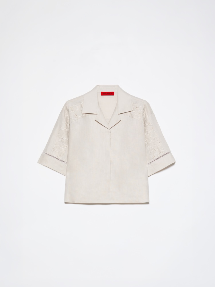 Embroidered linen boxy shirt - MAX&Co. - 6