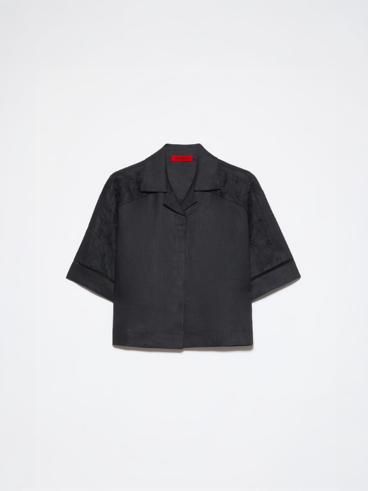 Embroidered linen boxy shirt - MAX&Co. - 5