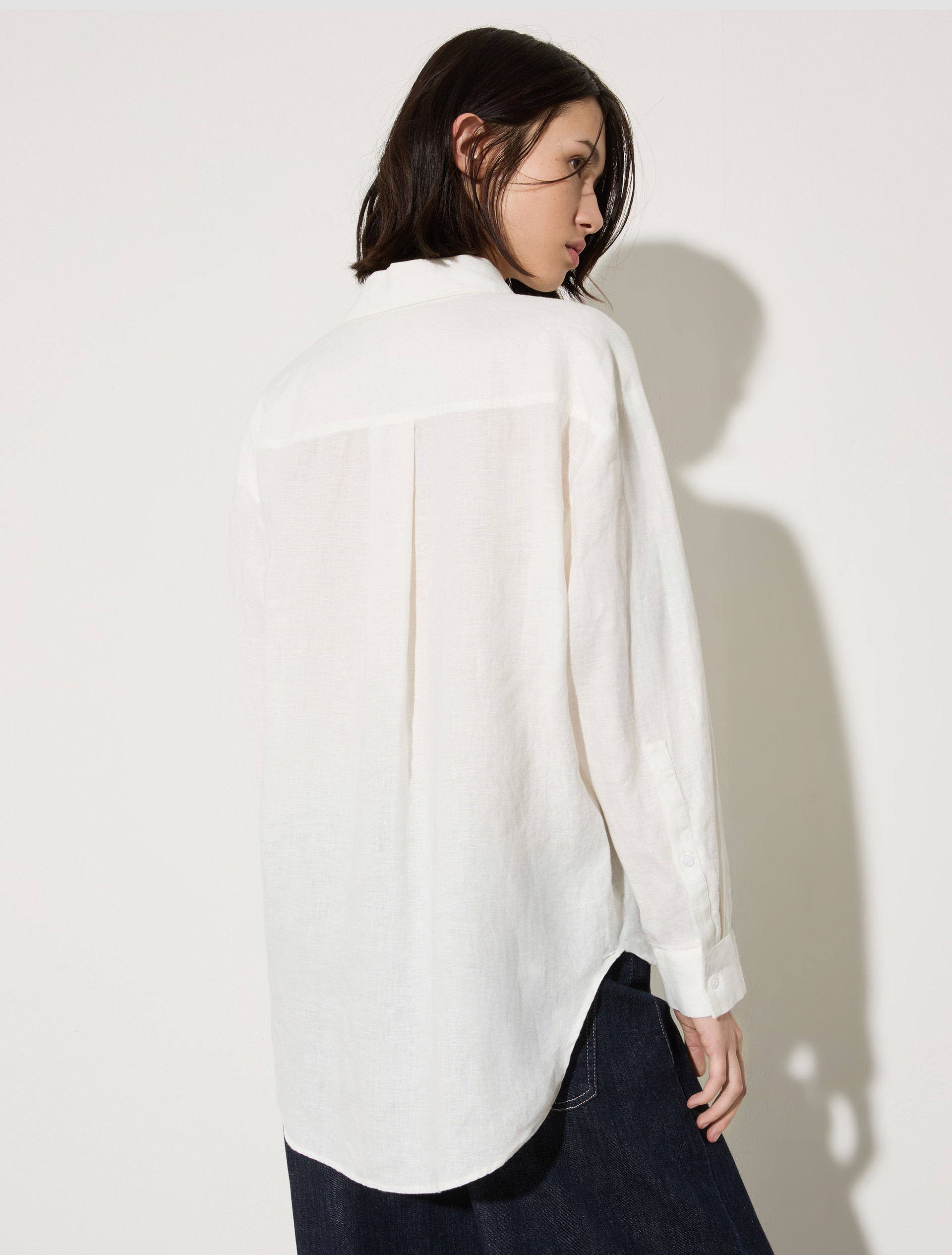 Relaxed-fit linen shirt - IVORY - MAX&Co. - 2