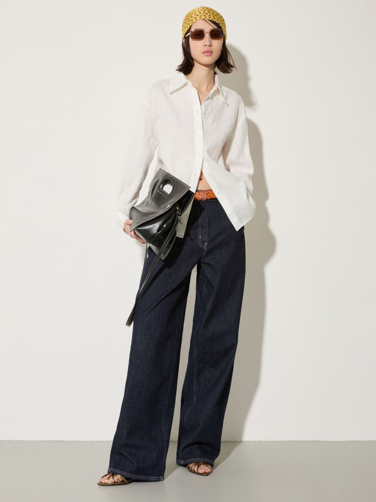 Relaxed-fit linen shirt - IVORY - MAX&Co. - 4