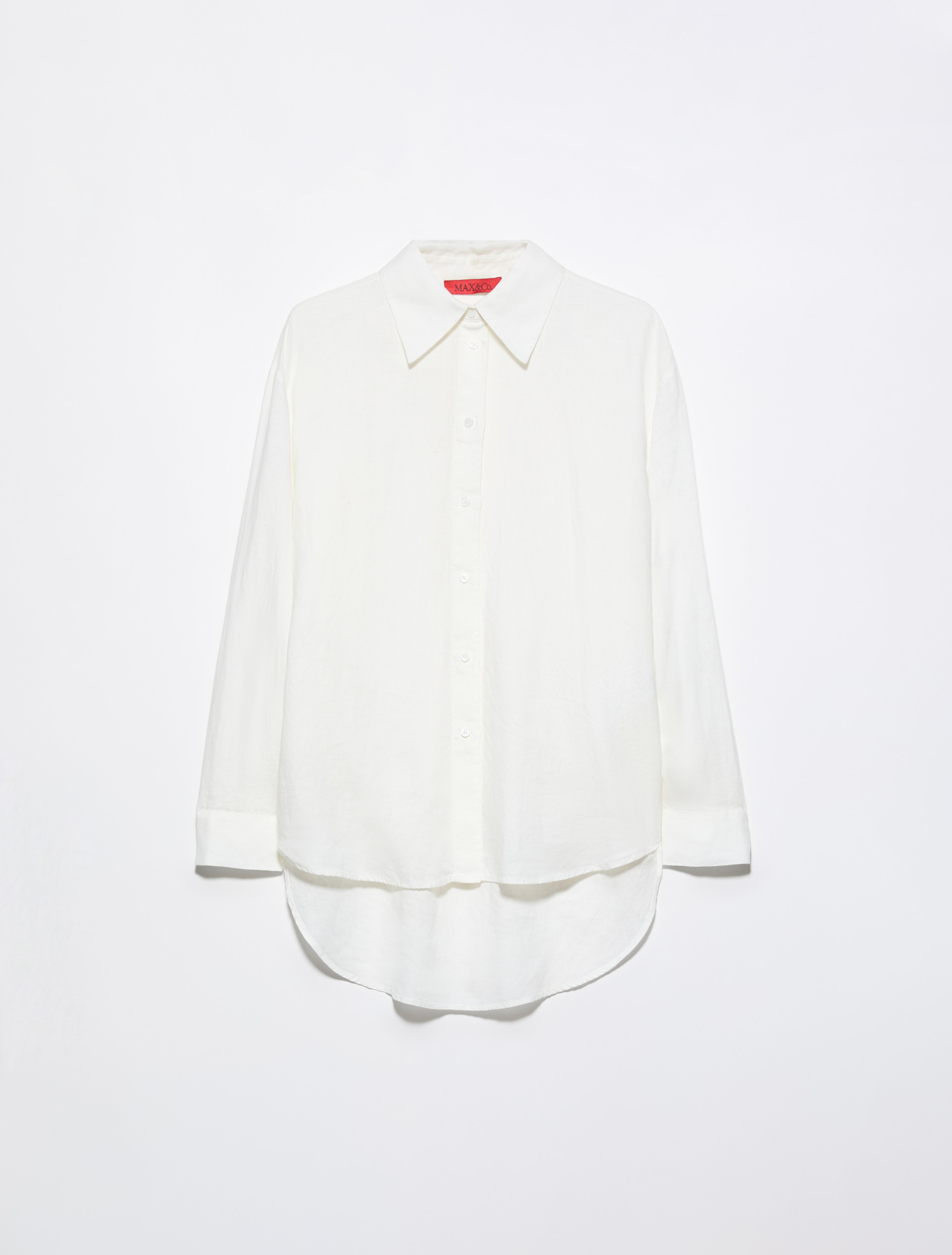 Relaxed-fit linen shirt - IVORY - MAX&Co. - 5