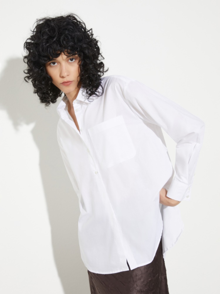Loose-fitting poplin shirt - WHITE - MAX&Co.