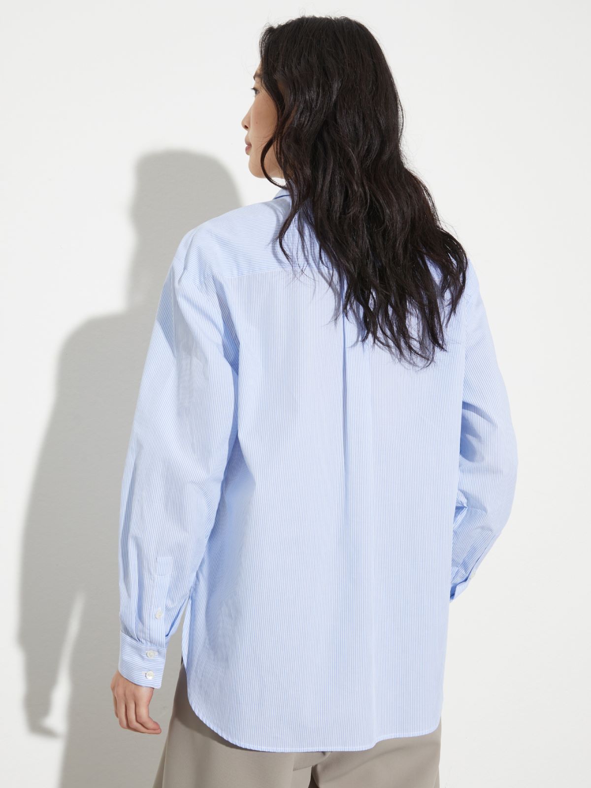 Loose-fitting poplin shirt - SKY-BLUE - MAX&Co. - 2