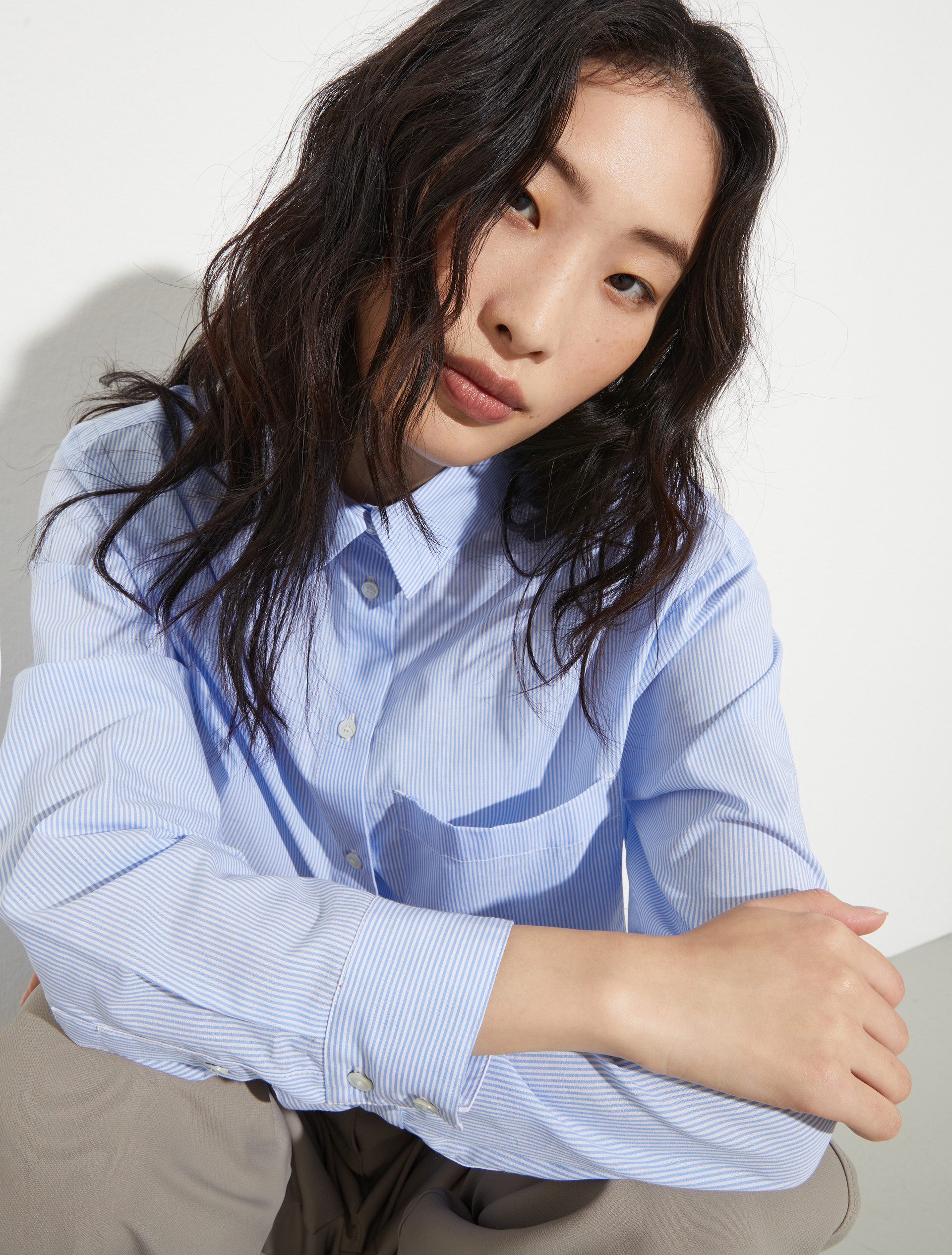 Loose-fitting poplin shirt - SKY-BLUE - MAX&Co. - 3