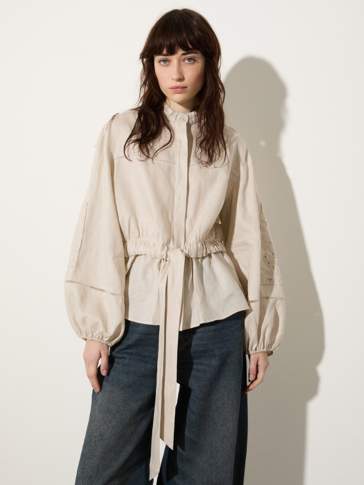 Embroidered linen shirt - MAX&Co.