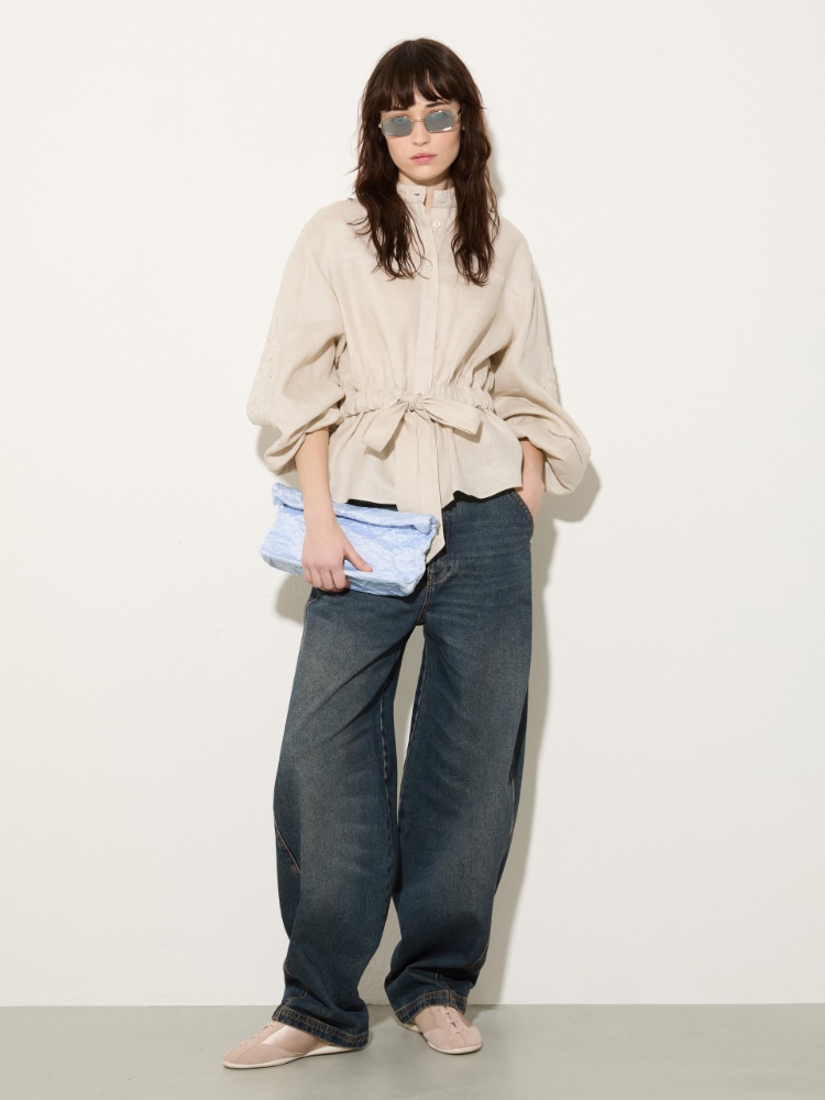 Embroidered linen shirt - MAX&Co. - 4