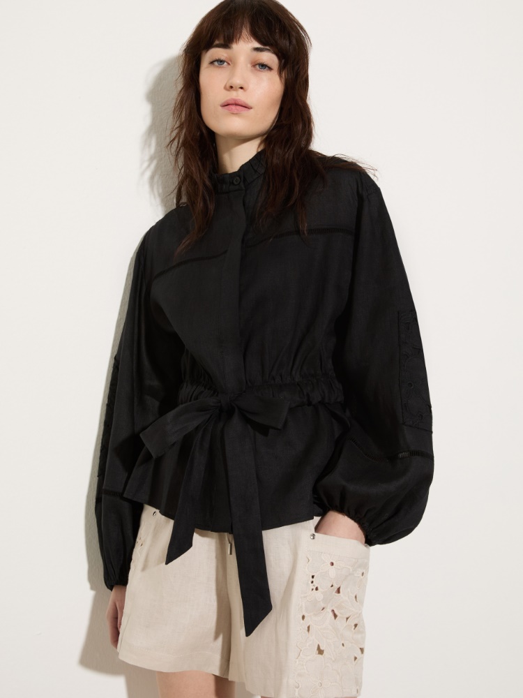 Embroidered linen shirt - MAX&Co. - 4