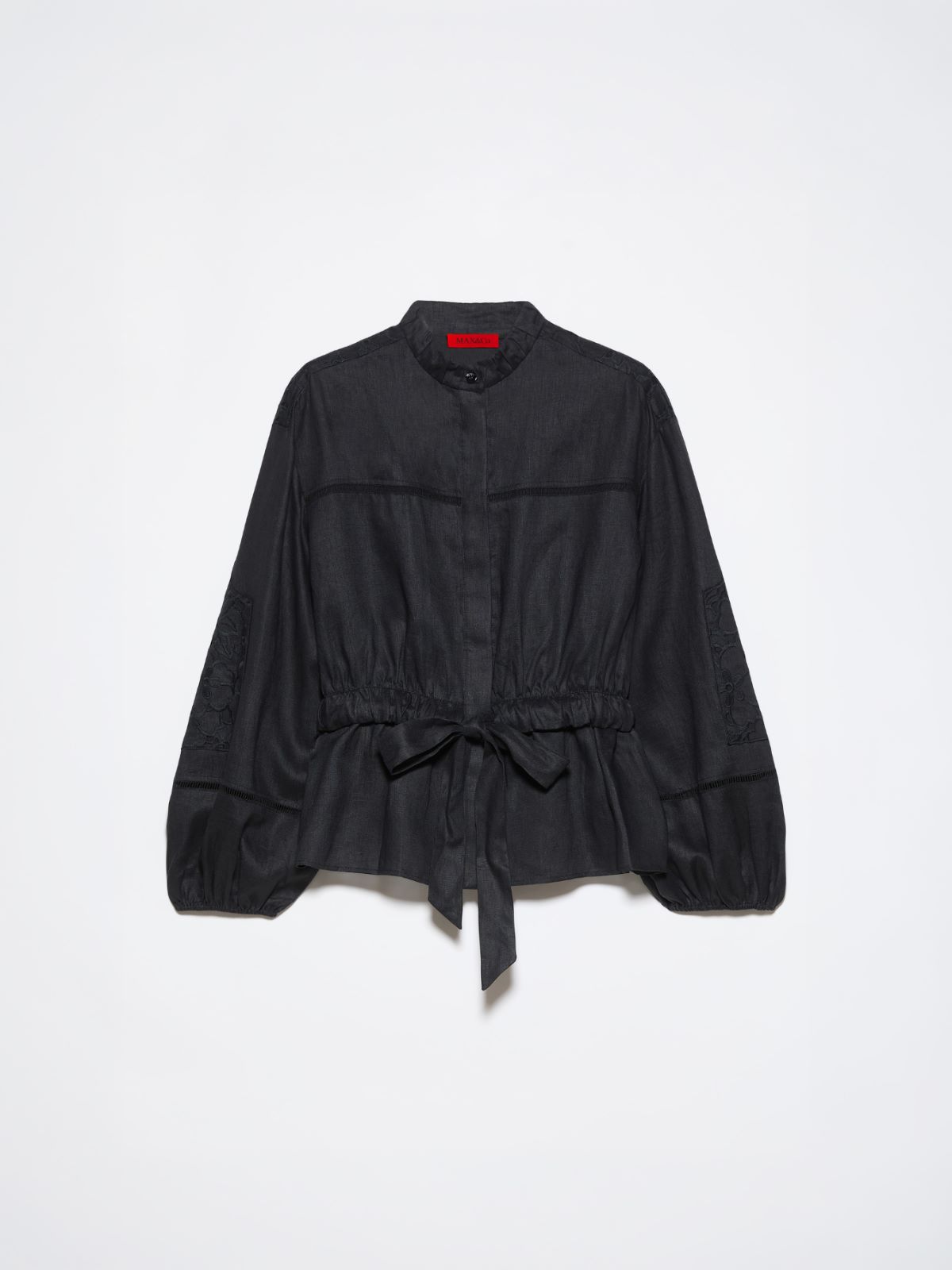Embroidered linen shirt - BLACK - MAX&Co.