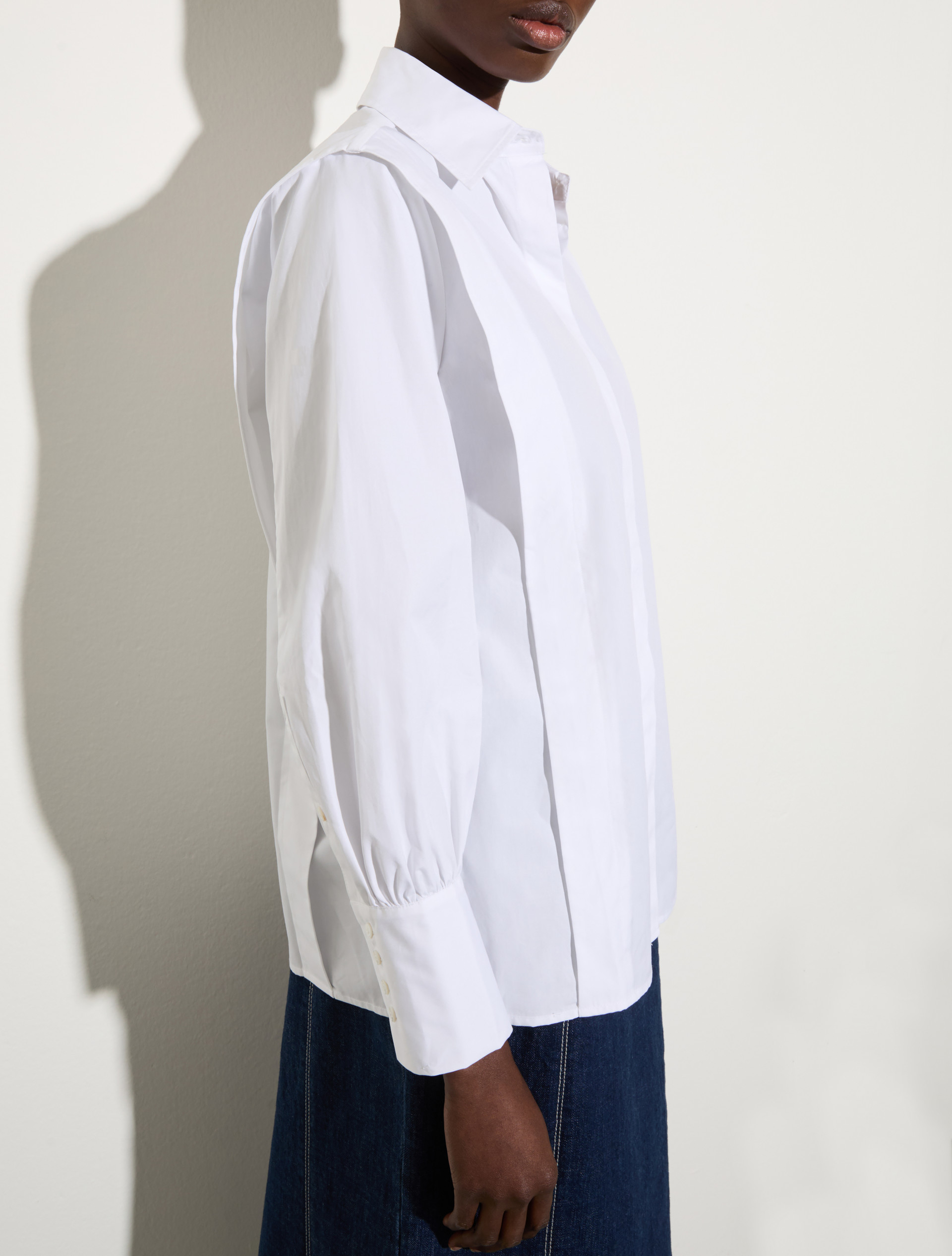 Cotton poplin shirt, white | MAX&Co. Cotton poplin shirt - WHITE - MAX&Co. - 3