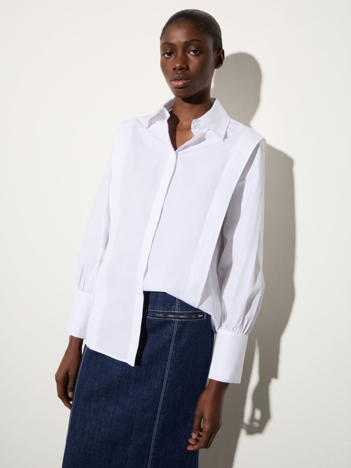 Cotton poplin shirt, white | MAX&Co. Cotton poplin shirt - WHITE - MAX&Co.
