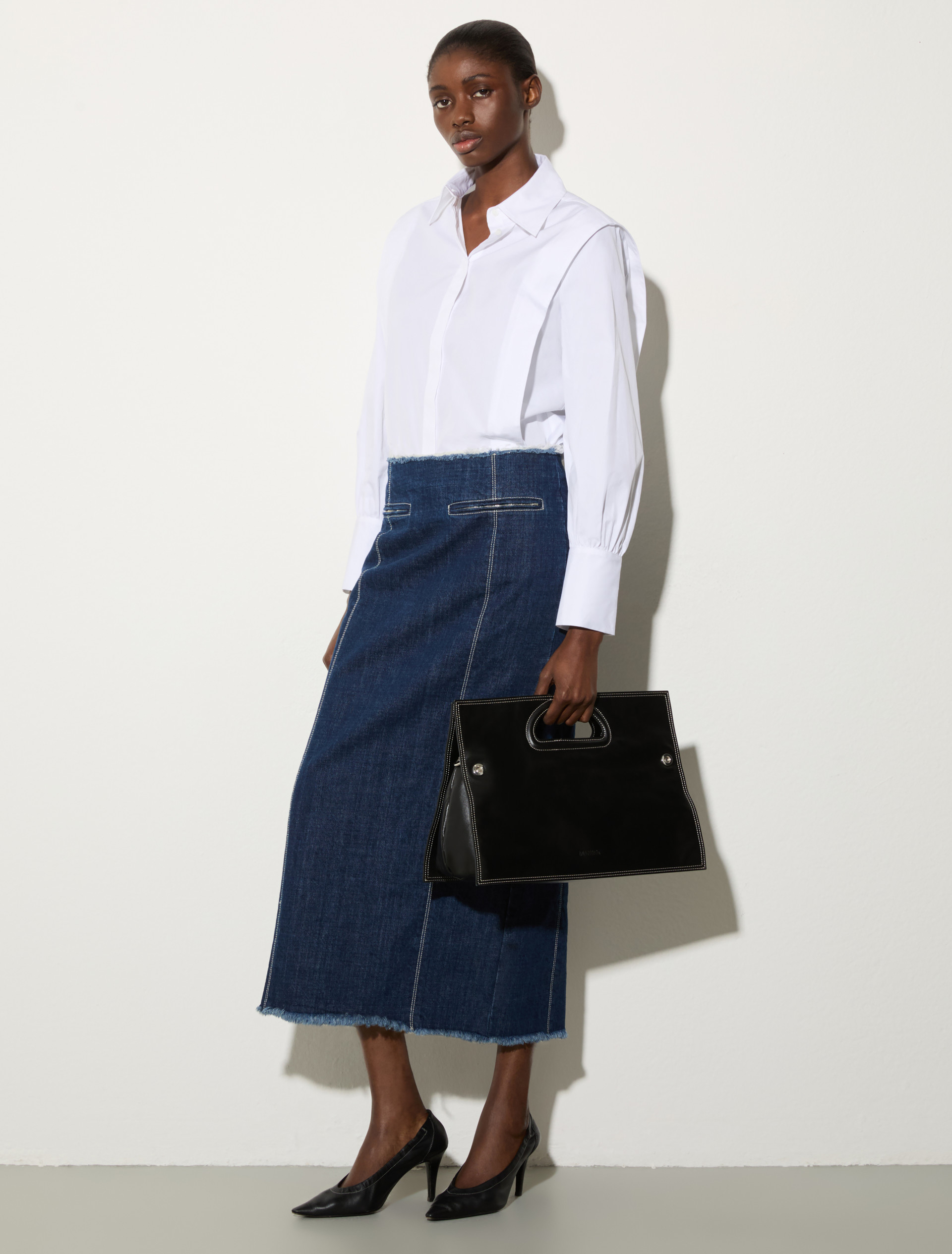 Cotton poplin shirt, white | MAX&Co. Cotton poplin shirt - WHITE - MAX&Co. - 4