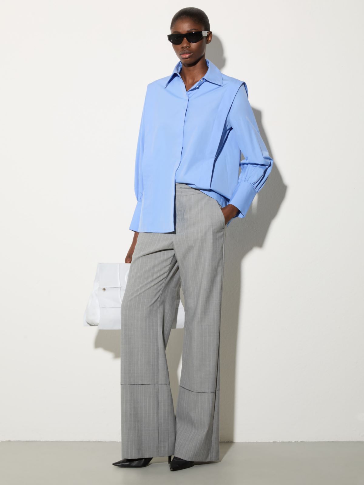 Cotton poplin shirt, light blue | MAX&Co. Cotton poplin shirt - LIGHT BLUE - MAX&Co. - 4