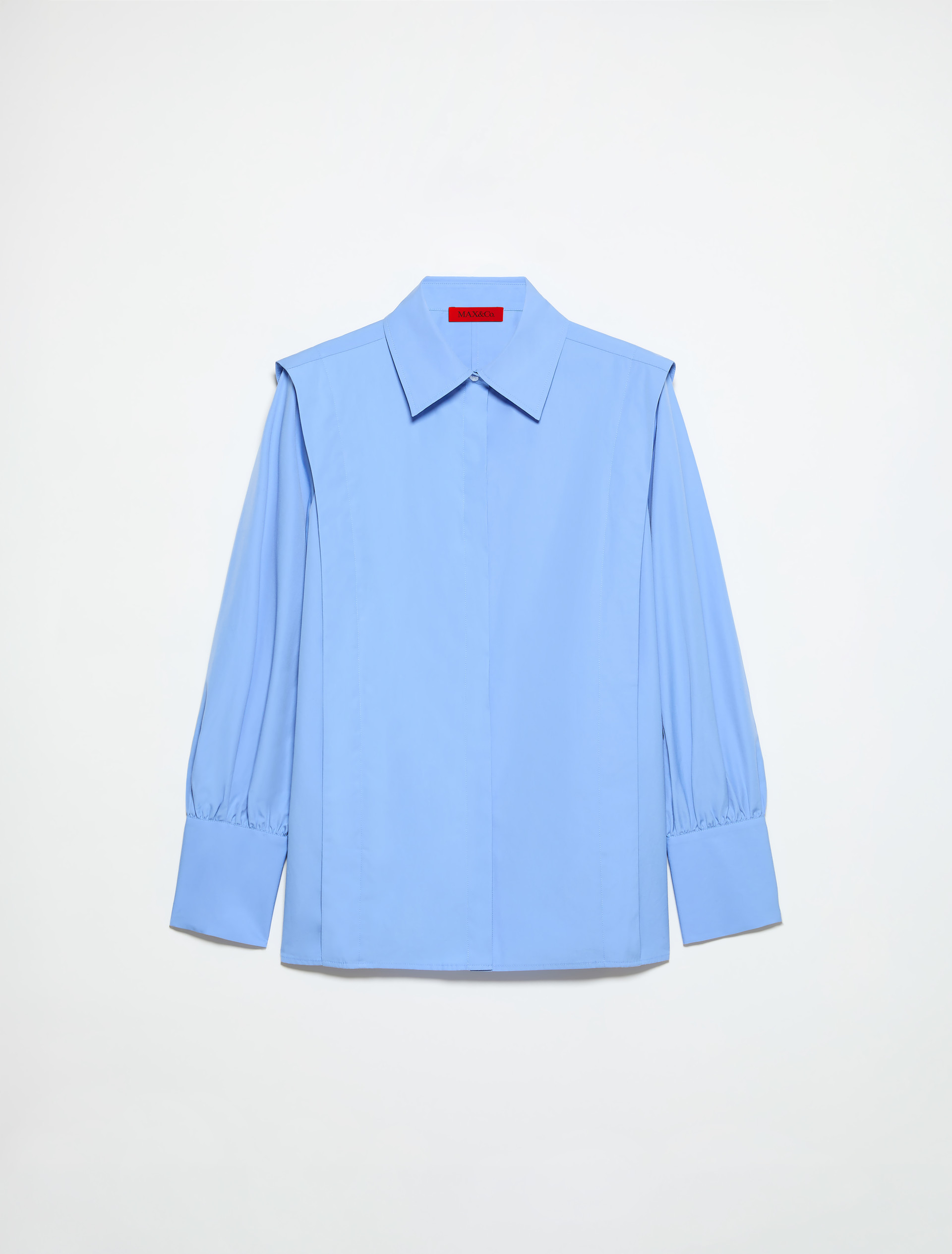 Hemdbluse aus Baumwollpopeline - AZURBLAU - MAX&Co.