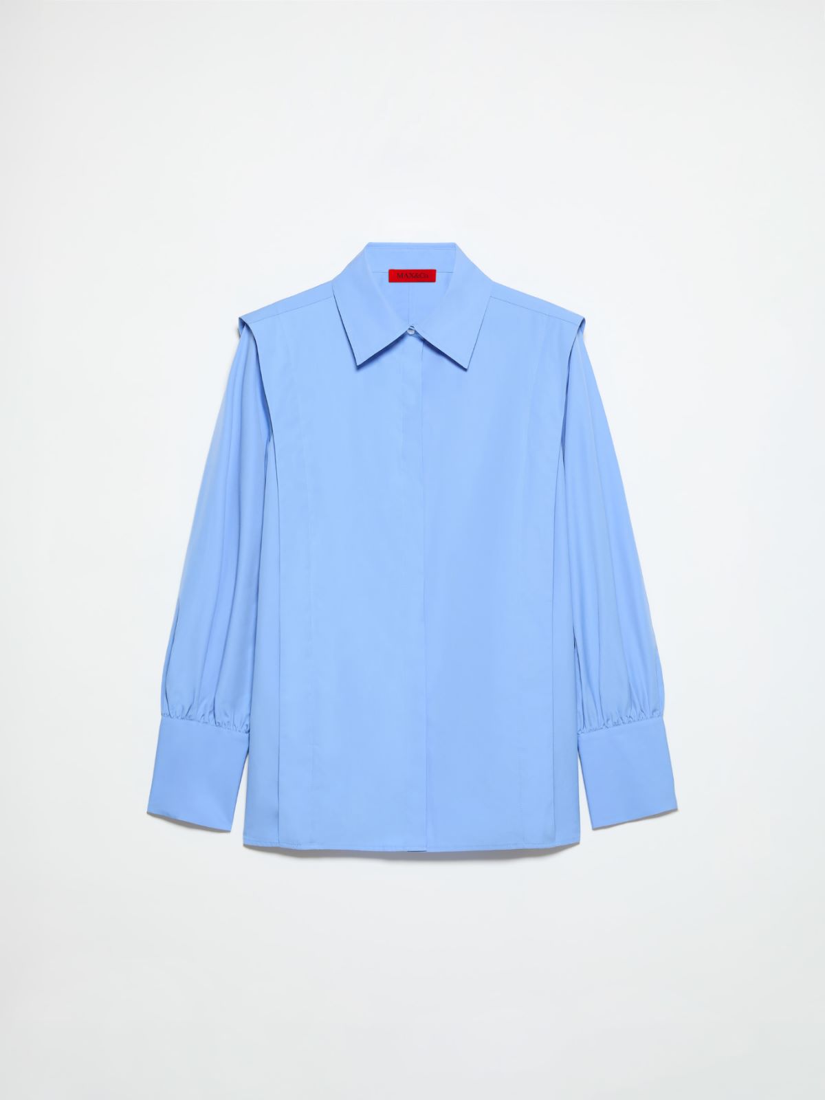 Hemdbluse aus Baumwollpopeline - AZURBLAU - MAX&Co.