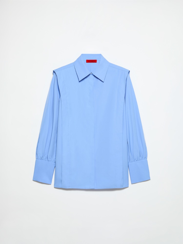 Hemdbluse aus Baumwollpopeline - AZURBLAU - MAX&Co.