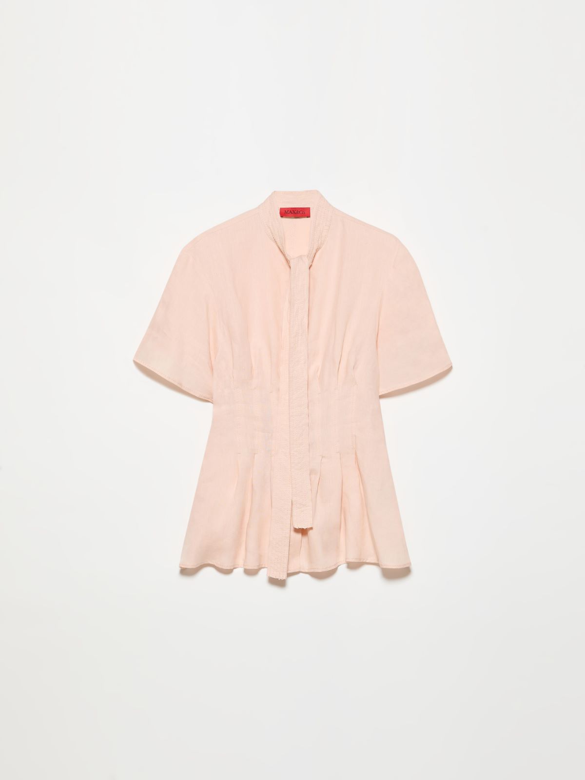 Slim-fit pure linen shirt - POWDER - MAX&Co.