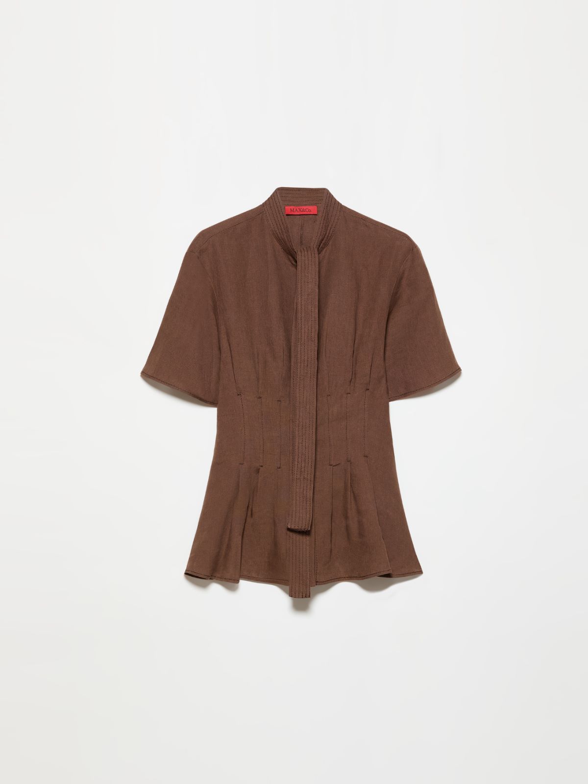 Slim-fit pure linen shirt - COFFEE - MAX&Co.