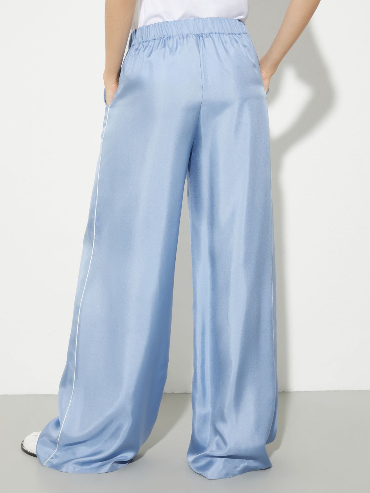 P. Terzini &Co.llaboration silk trousers, light blue | MAX&Co. P. Terzini &Co.llaboration silk trousers - LIGHT BLUE - MAX&Co. - 2
