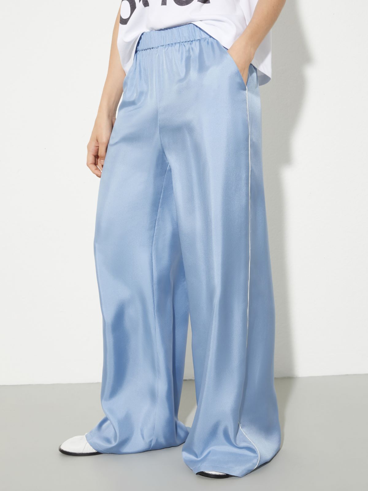 P. Terzini &Co.llaboration silk trousers, light blue | MAX&Co. P. Terzini &Co.llaboration silk trousers - LIGHT BLUE - MAX&Co. - 3