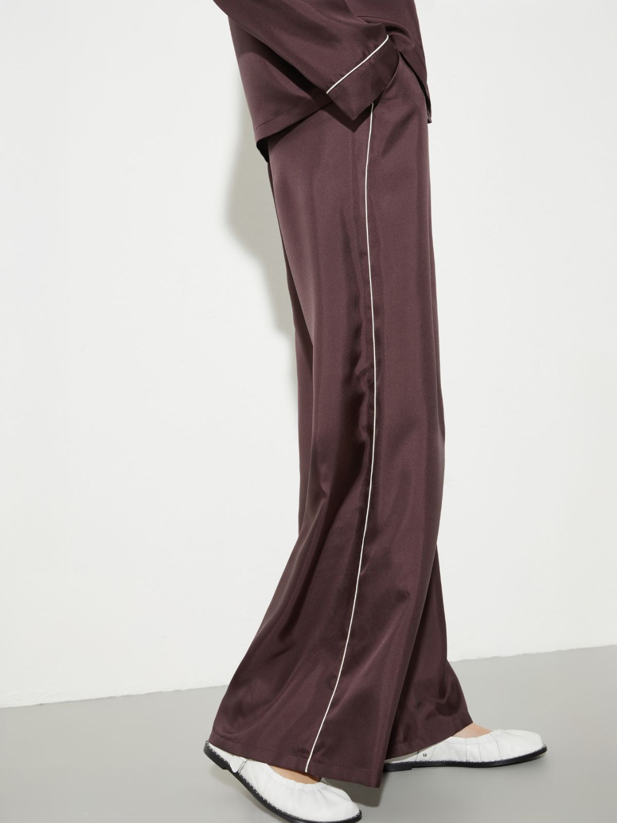 P. Terzini &Co.llaboration silk trousers - AUBERGINE - MAX&Co. - 3