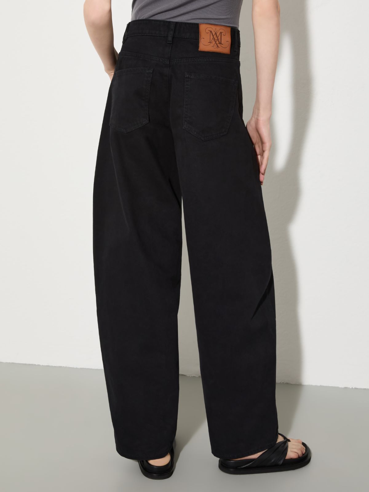 Barrel leg drill trousers - BLACK - MAX&Co. - 2