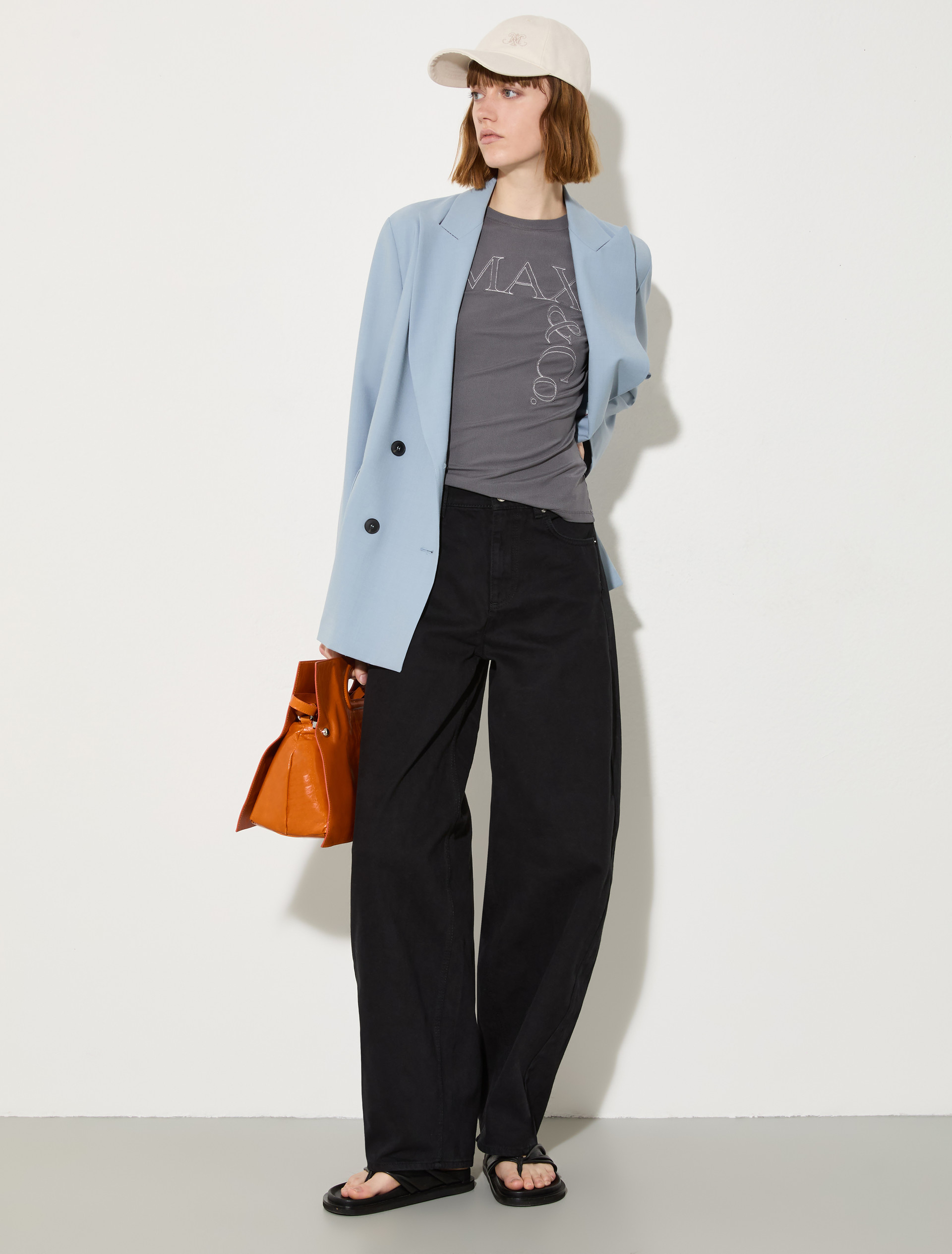 Barrel leg drill trousers - BLACK - MAX&Co. - 4