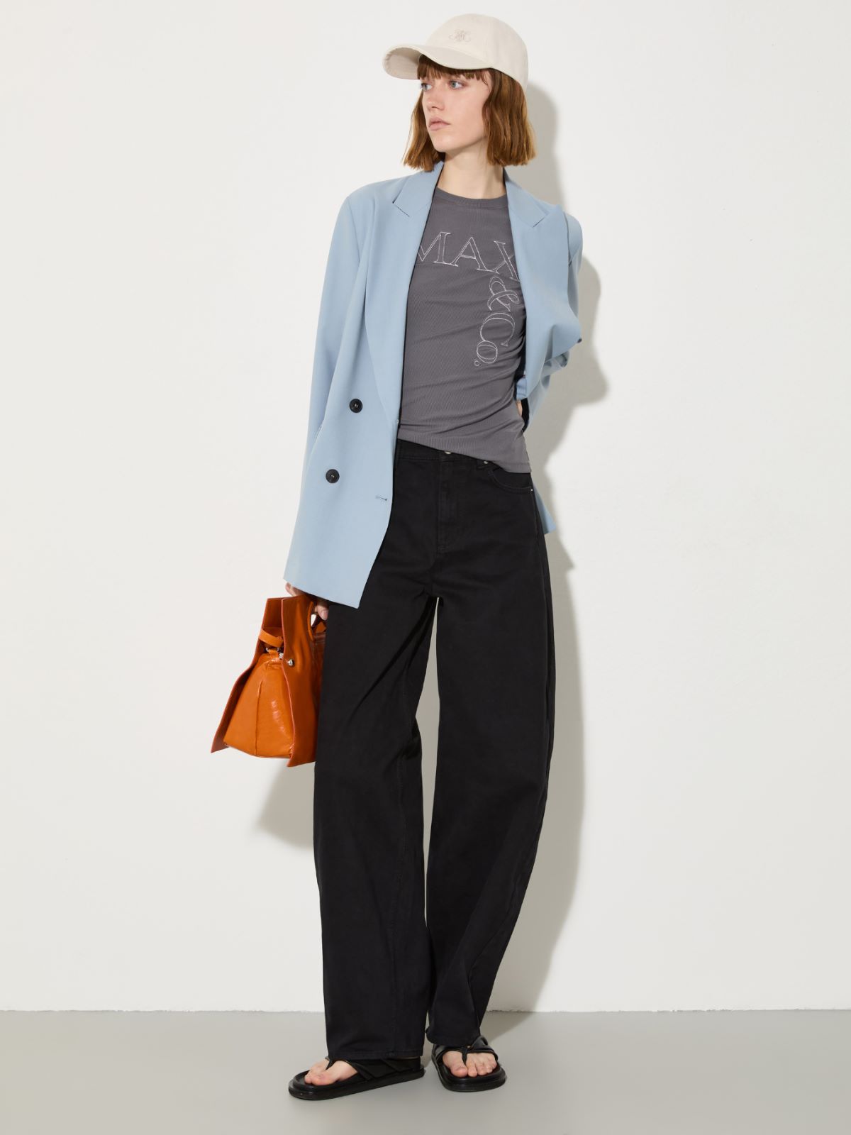 Barrel leg drill trousers - BLACK - MAX&Co. - 4