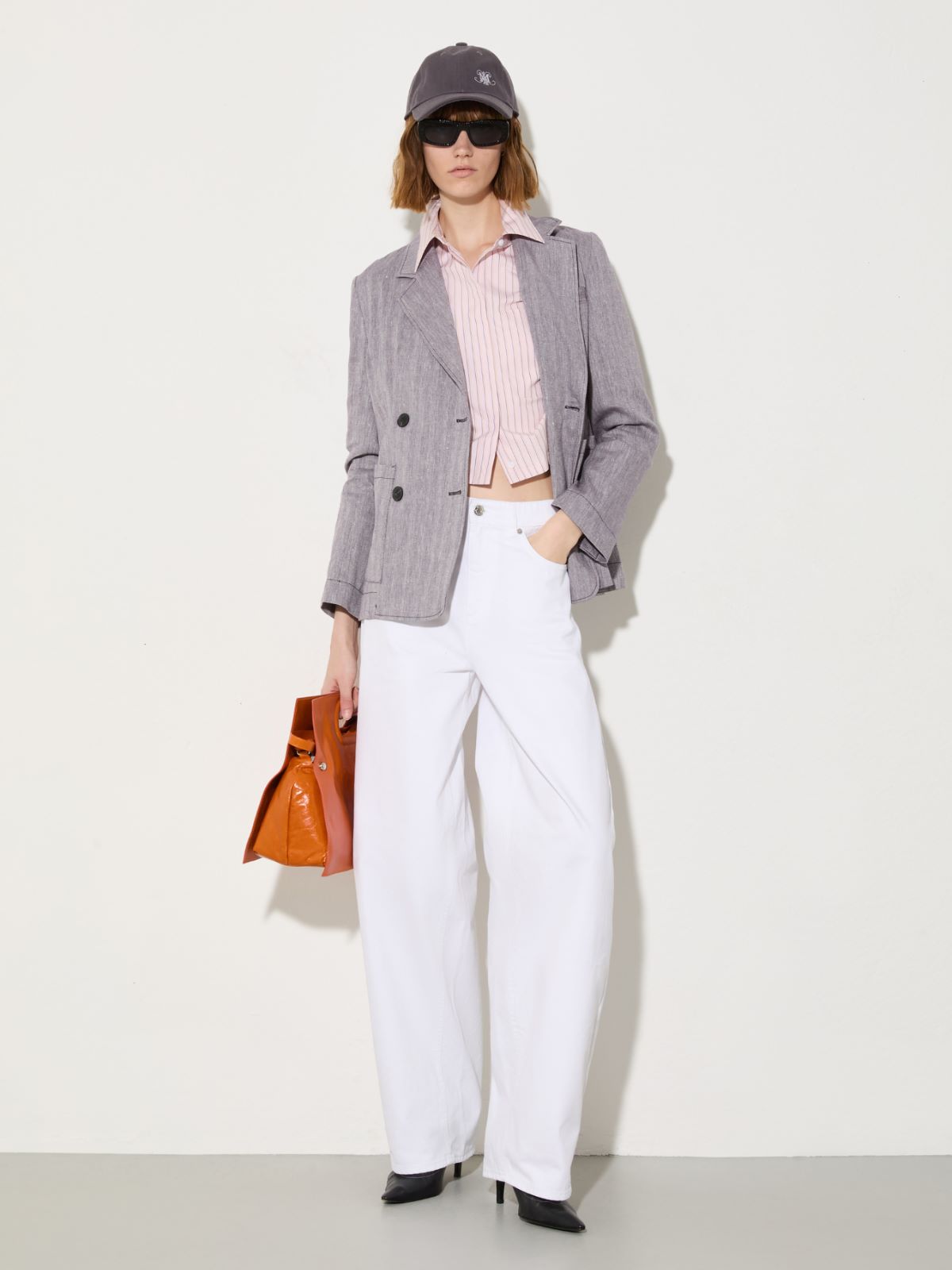 Barrel leg drill trousers - WHITE - MAX&Co. - 4