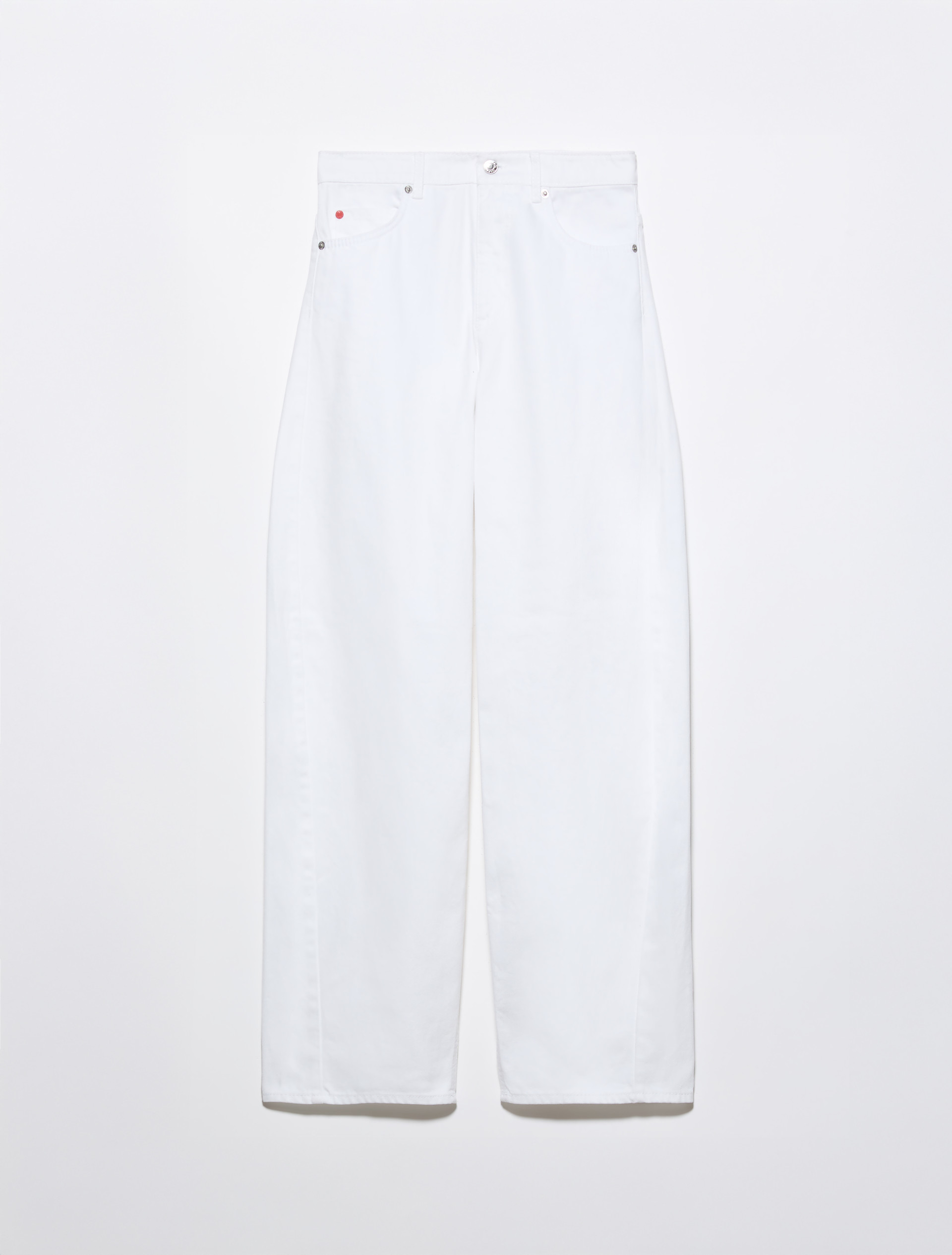 Barrel leg drill trousers - WHITE - MAX&Co. - 5