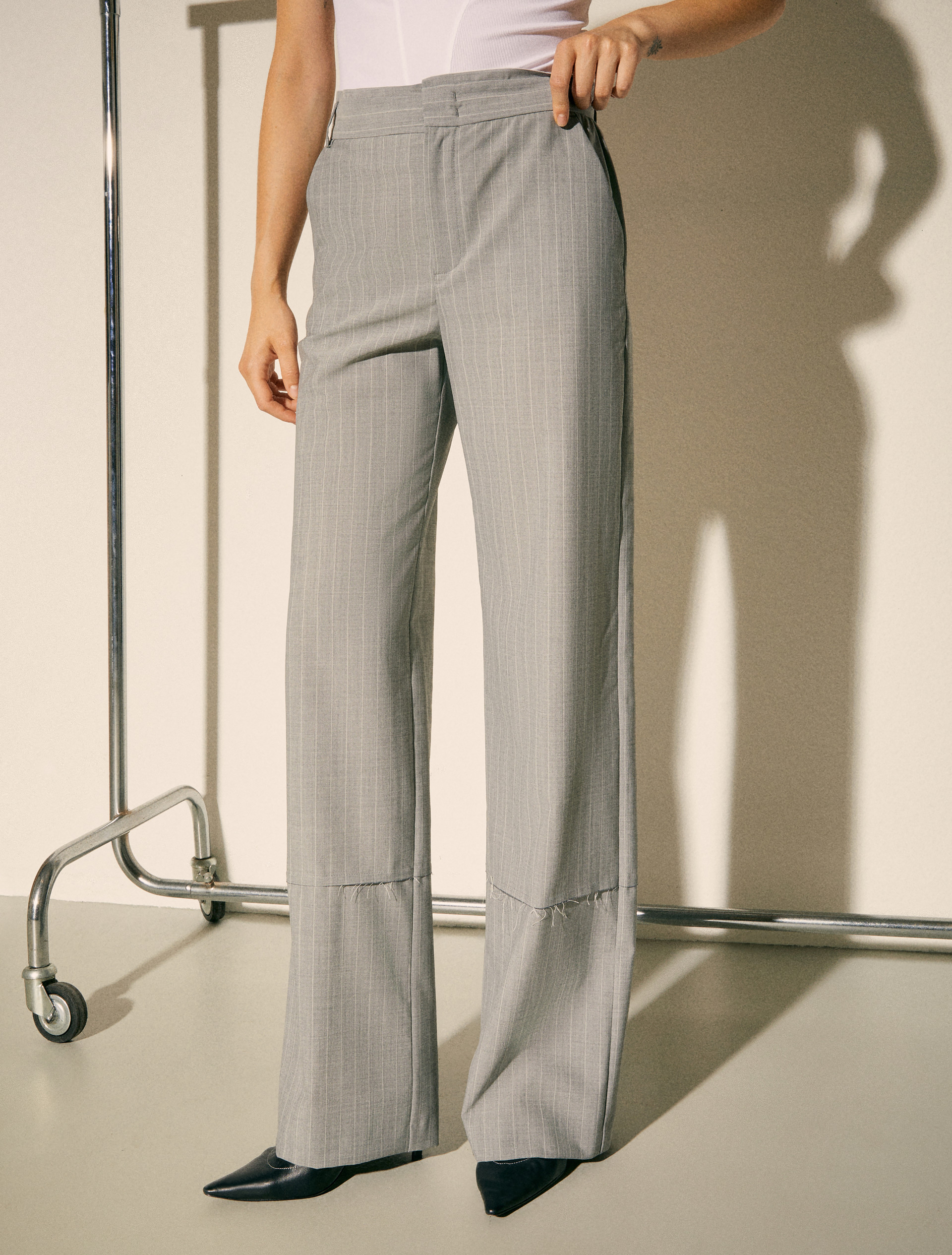 Pinstriped trousers Sami Miró &Co.llaboration - GREY - MAX&Co.