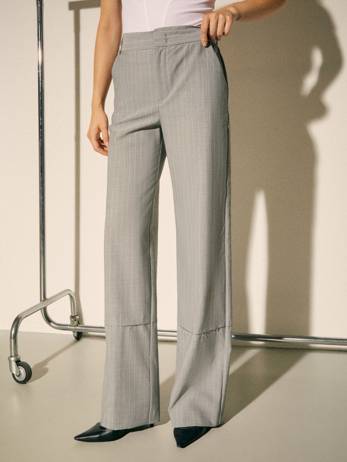 Pinstriped trousers Sami Miró &Co.llaboration - GREY - MAX&Co.
