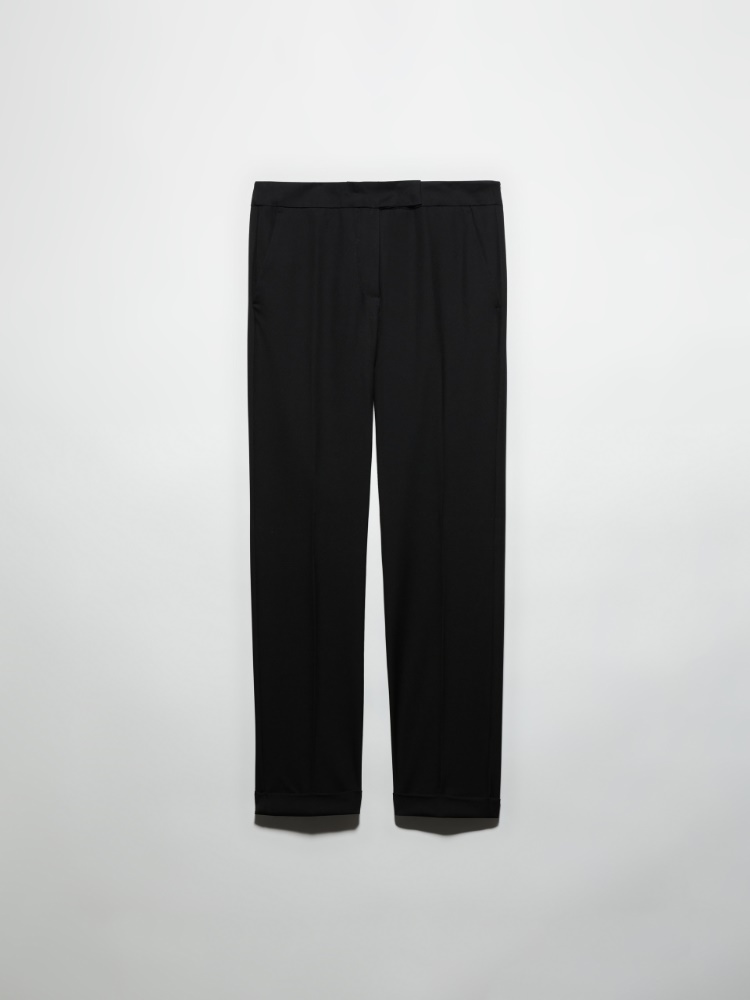 Slim trousers with turn-ups - BLACK - MAX&Co.