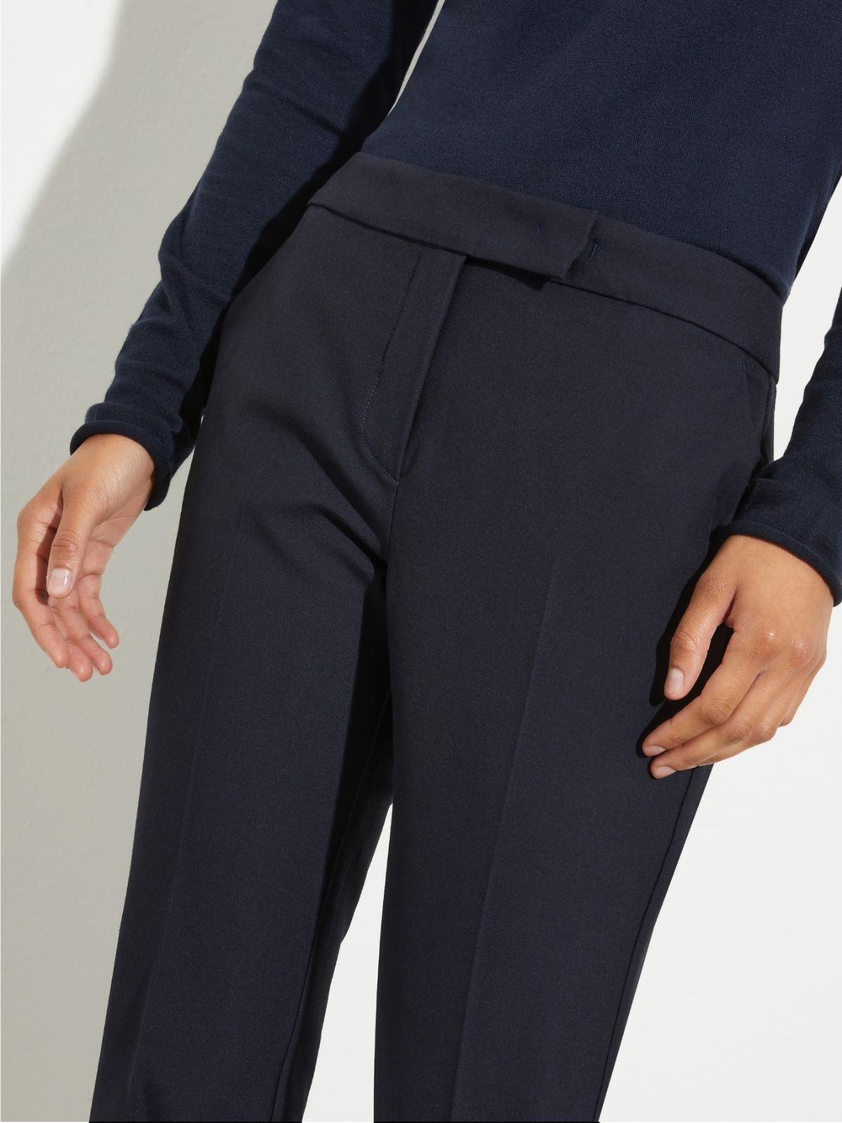 Slim trousers with turn-ups - NAVY - MAX&Co. - 3