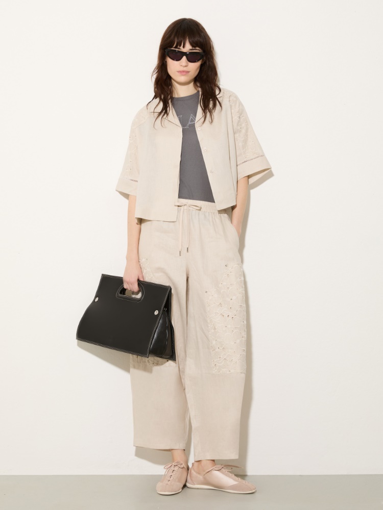 Embroidered linen trousers - MAX&Co. - 4
