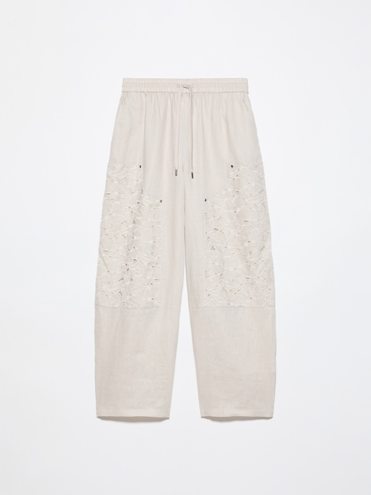 Embroidered linen trousers - MAX&Co. - 5
