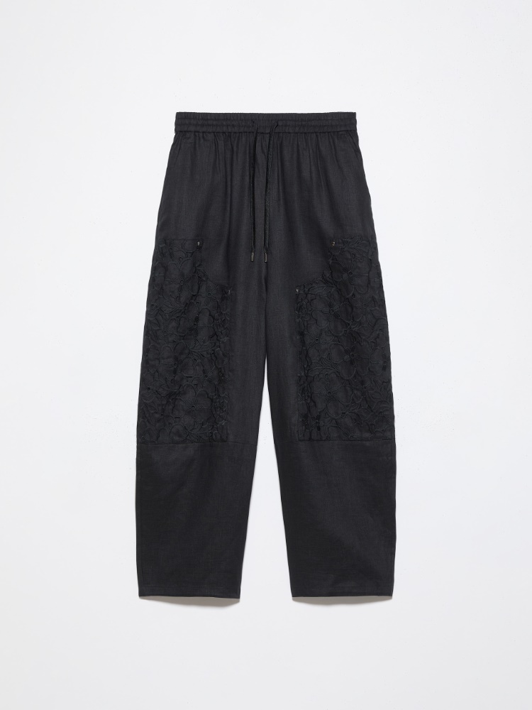 Embroidered linen trousers - MAX&Co. - 5