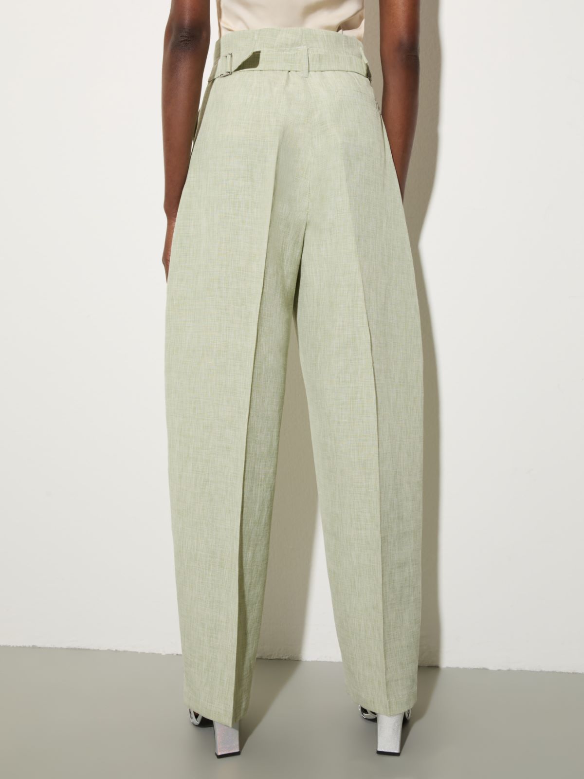 Linen blend trousers - GREEN - MAX&Co. - 2