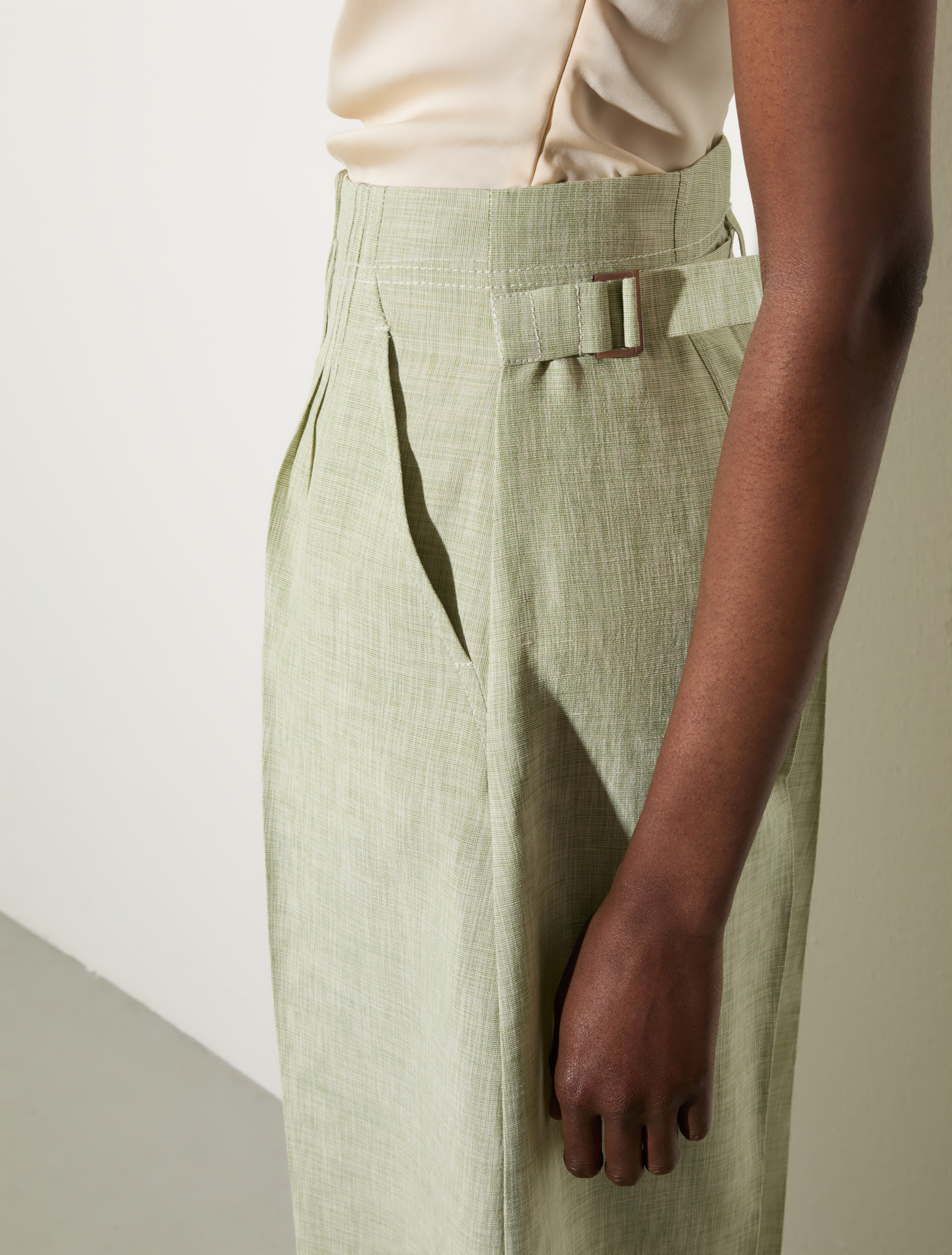 Linen blend trousers - GREEN - MAX&Co. - 6