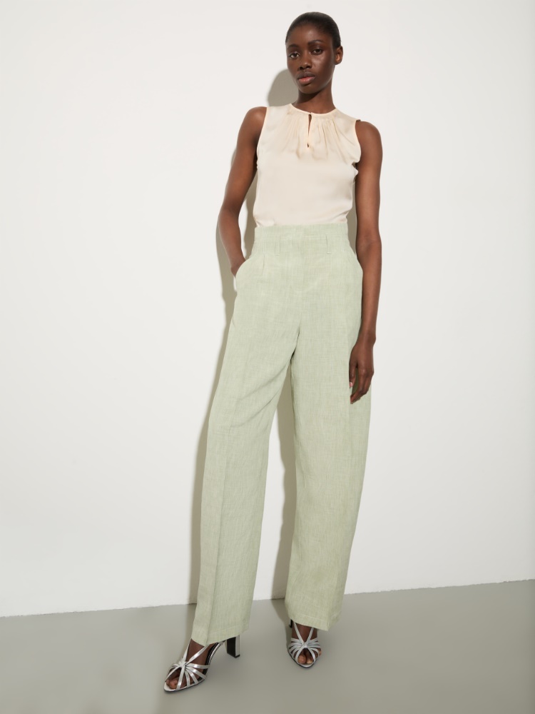 Linen blend trousers Linen blend trousers - GREEN - MAX&Co.