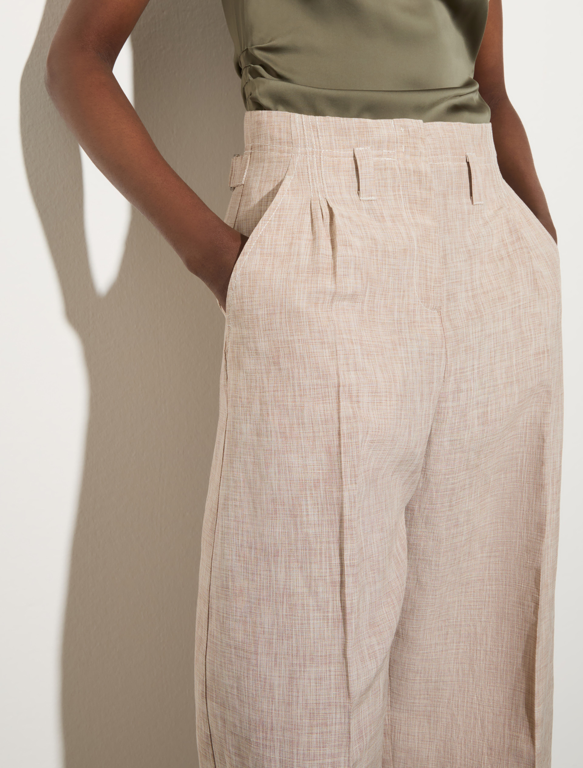 Linen blend trousers - BEIGE - MAX&Co. - 3