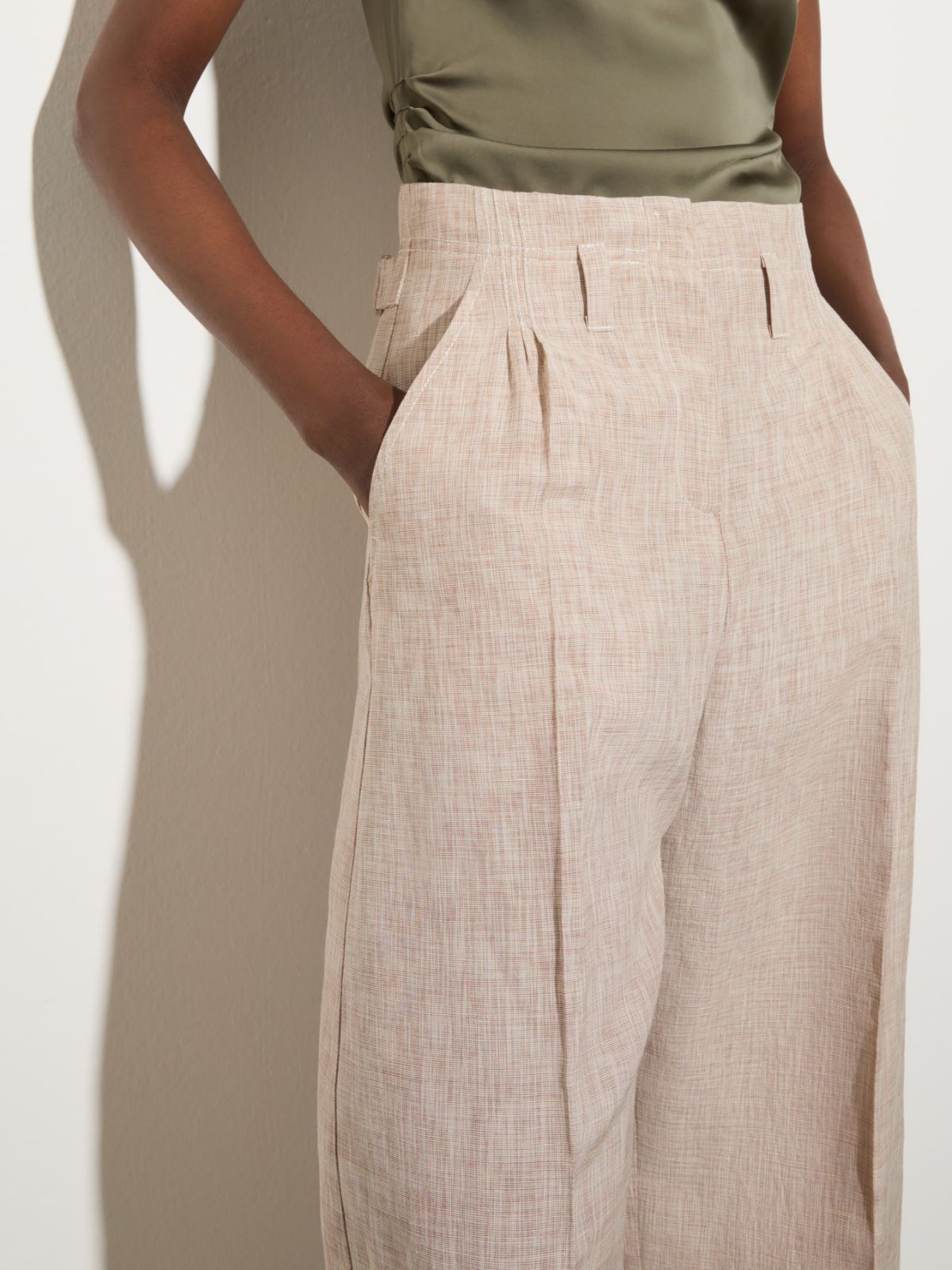 Linen blend trousers - BEIGE - MAX&Co. - 3