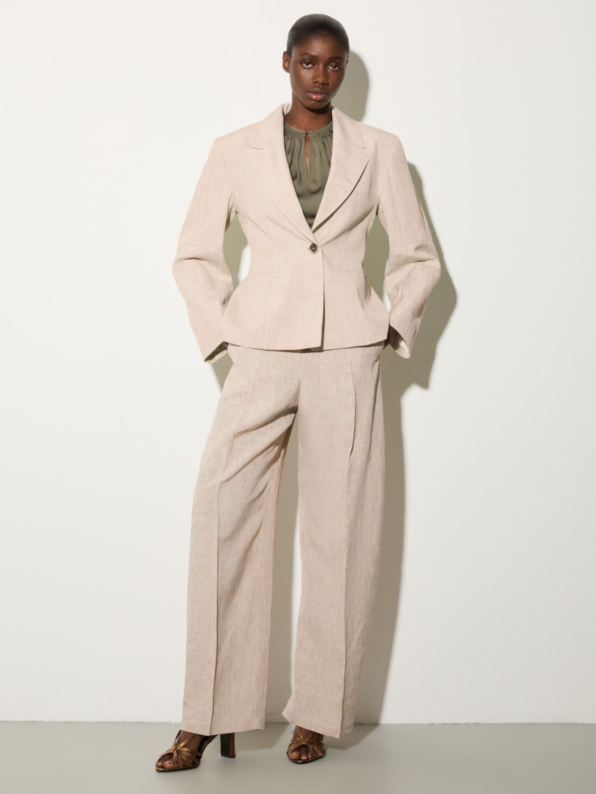 Linen blend trousers - BEIGE - MAX&Co. - 4