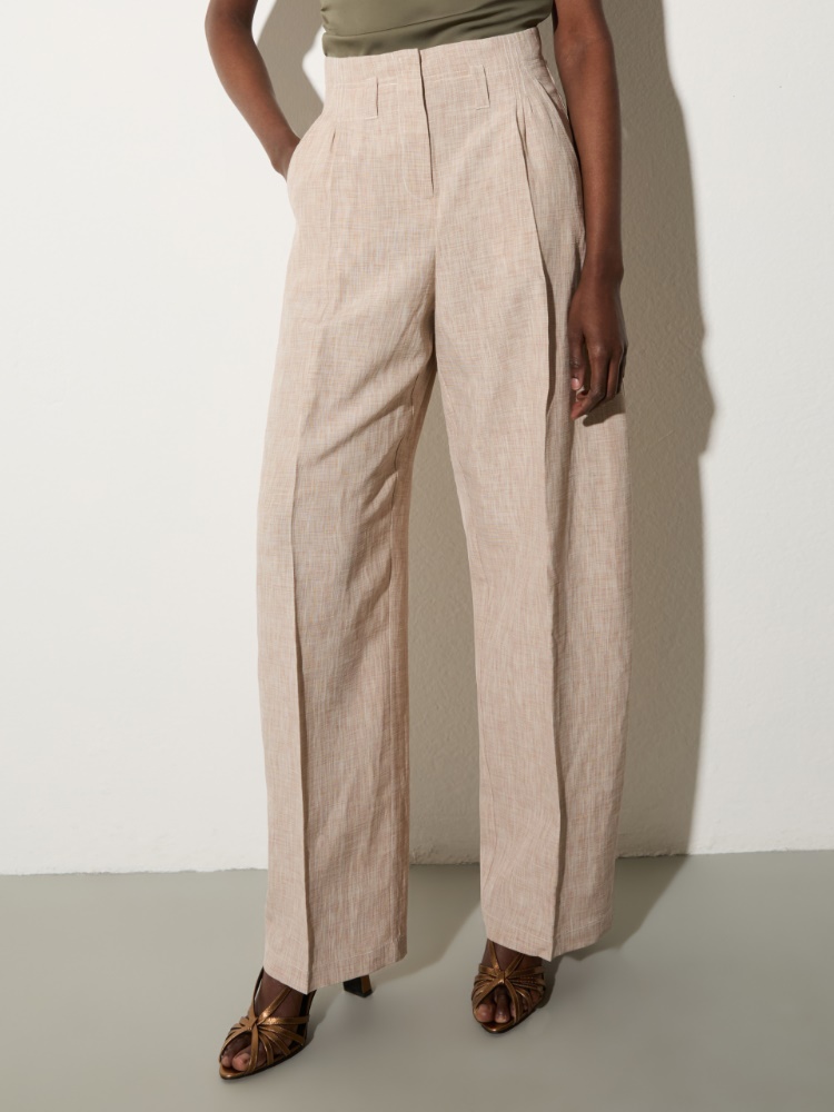 Linen blend trousers - BEIGE - MAX&Co.